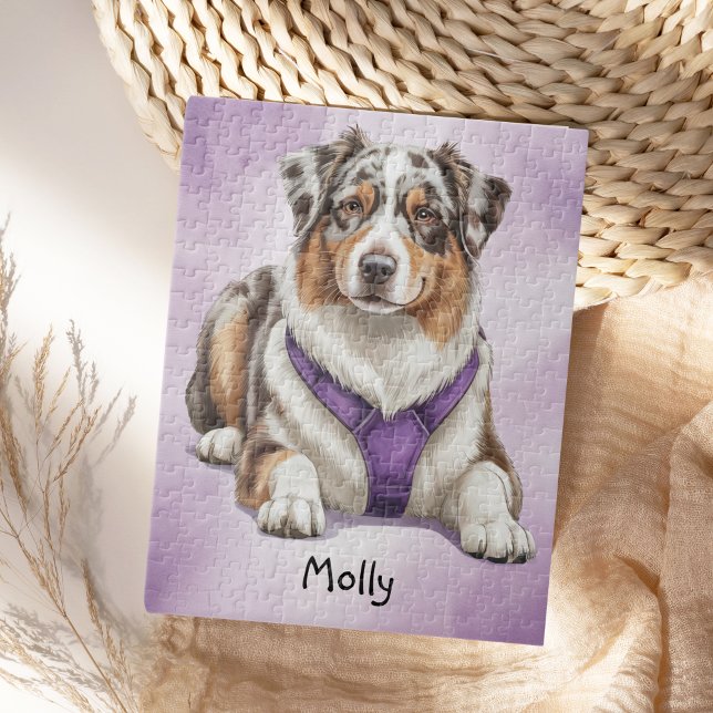 Cute Personalised Australian Shepherd Jigsaw Puzzle (Creator Uploaded)