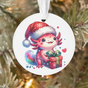 Cute Personalised Axolotl Christmas Ornament