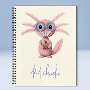Cute Personalised Axolotl Notebook