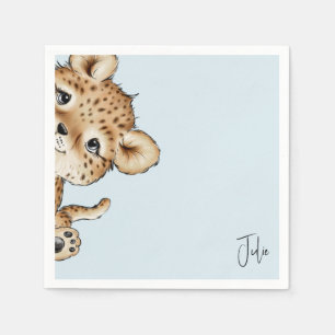 Cute Personalised Baby Animal Shower Napkin