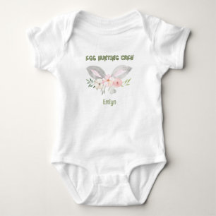 Cute Personalised Baby Egg Hunting Crew Bodysuit