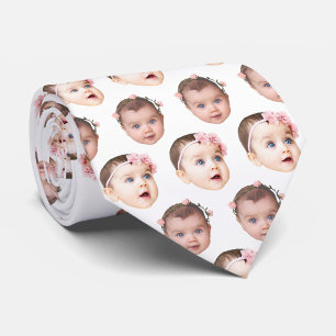 Cute Personalised Baby Face 2 Photos Tie