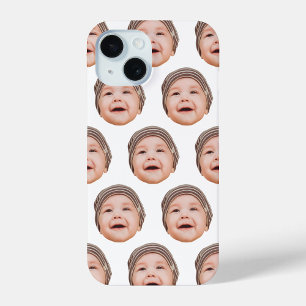 Cute Personalised Baby Face Photos White iPhone 15 Case