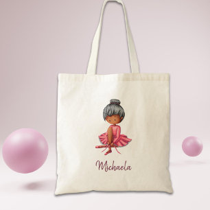 Cute Personalised Ballet Dancer Tote Bag