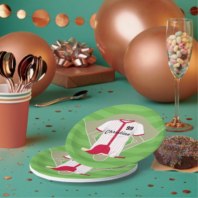 Cute Personalised Baseball Paper Plate (Multi)