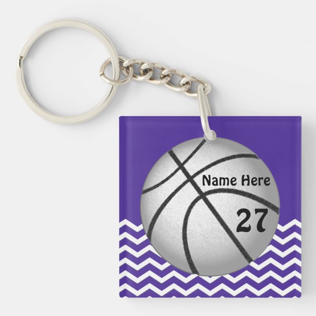 Cute Personalised Basketball Keychains for Girls (Front)