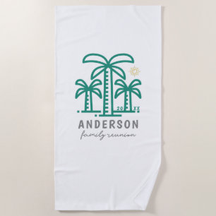 Cute Personalised Beach Family Reunion Towel