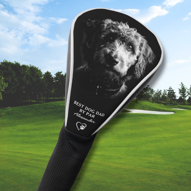 Cute Personalised Best Doodle Dog Dad By Par  Golf Head Cover (Personalize with Name, edit other text if required)
