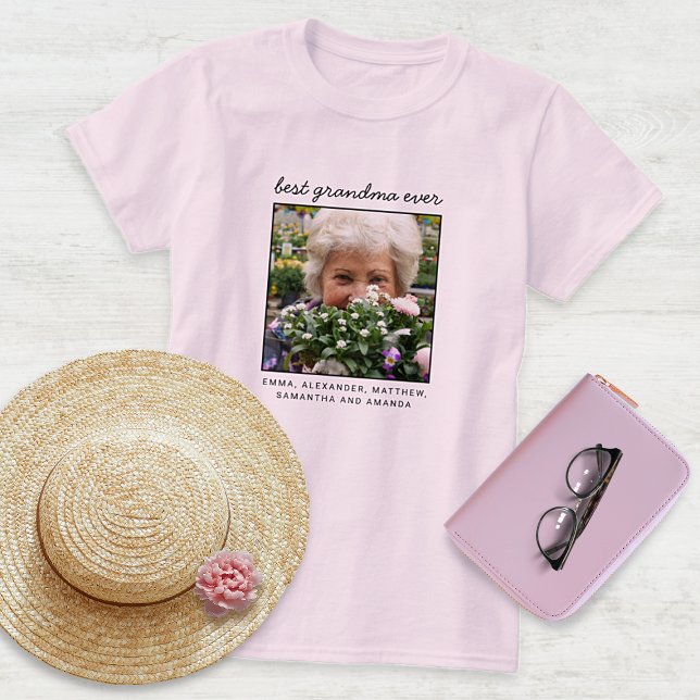 Cute Personalised Best Grandma Ever Photo T-Shirt (Creator Uploaded)
