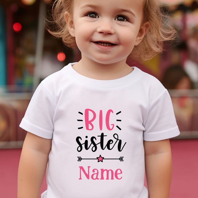Cute Personalised Big Sister Baby T-Shirt (Cute Personalized Big Sister Baby T-shirt)
