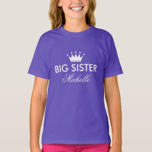 Cute personalised big sister t shirt for girls