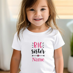 Cute Personalised Big Sister Toddler T-Shirt