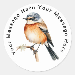 Cute Personalised Bird Sticker African Stonechat