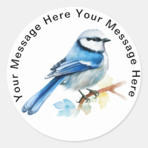 Cute Personalised Bird Stickers Azure Tit