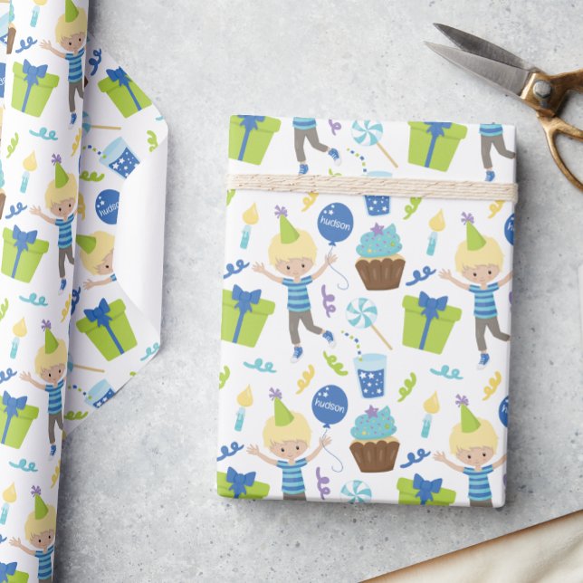 Cute Personalised Birthday Boy Wrapping Paper (Creator Uploaded)