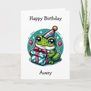 Cute Personalised Birthday Card   Colouring Page