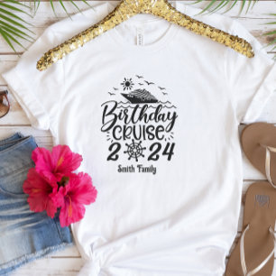 Cute Personalised Birthday Cruise Ship Family T-Shirt