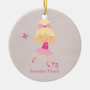 Cute personalised bonde hair ballerina ornament