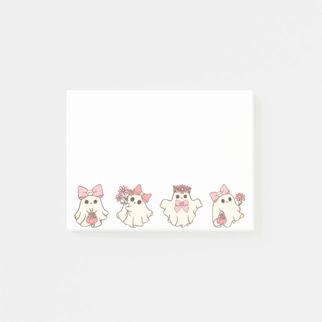 Cute Personalised Boo Ghost Halloween  Post-it Notes (Front)
