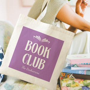 Cute Personalised Book Club Reading Tote Bag