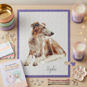 Cute Personalised Borzoi Dog Jigsaw Puzzle