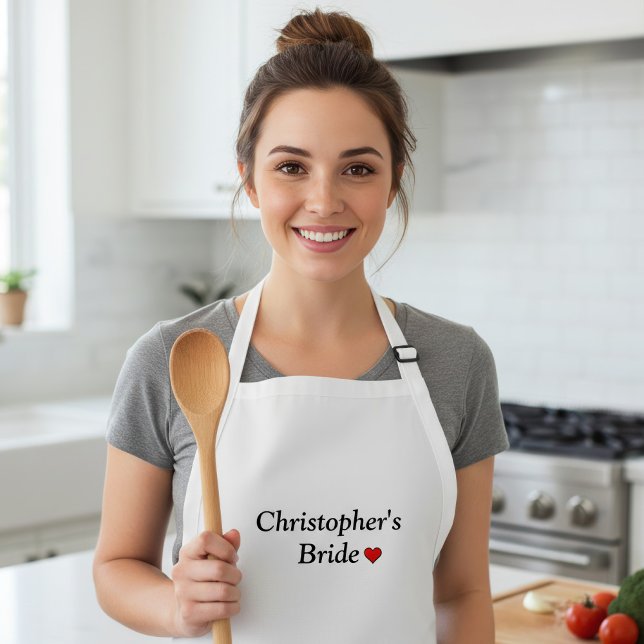 Cute Personalised Bridal Wedding Standard Apron (Creator Uploaded)