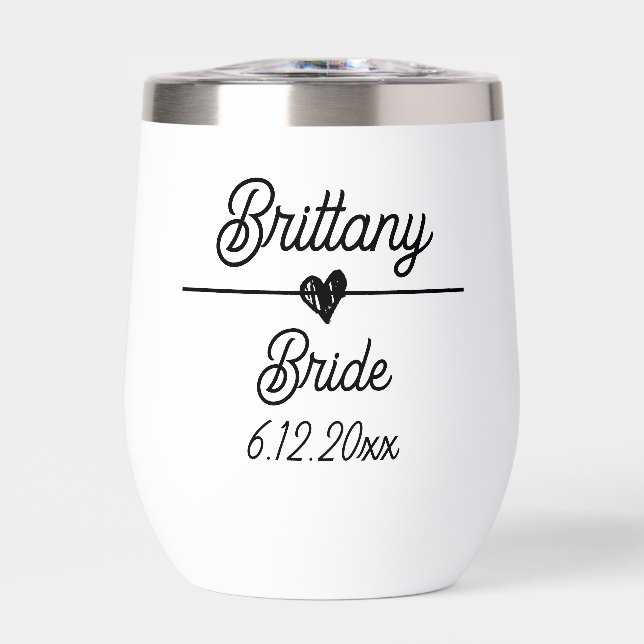 Cute Personalised Bride Black and White (Front)