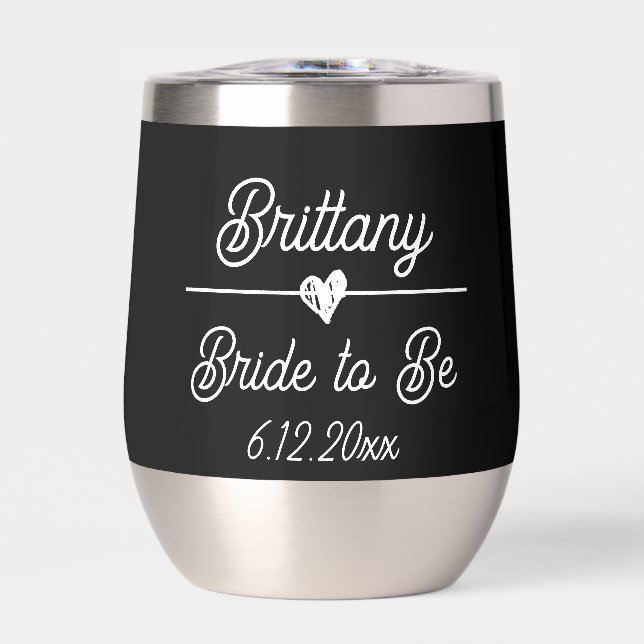 Cute Personalised Bride to be Black and White (Front)