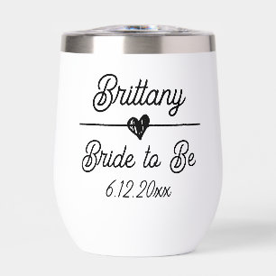 Cute Personalised Bride to be Black and White