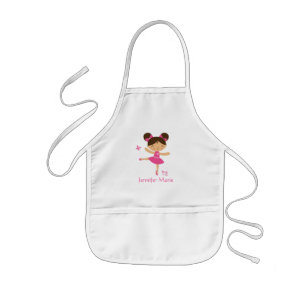 Cute personalised brown hair ballerina apron
