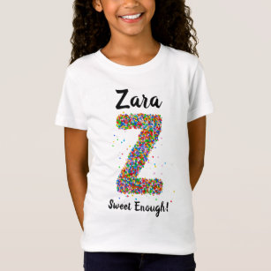 Cute Personalised Candy Sprinkles Monogrammed Z T-Shirt