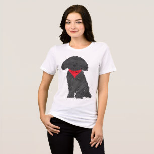 Cute Personalised Cartoon Labradoodle Puppy Tri-Blend Shirt