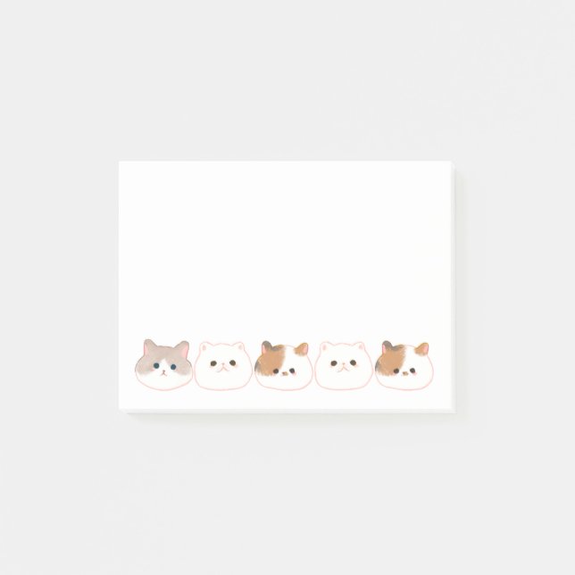 Cute Personalised Cat Lovers Post-it Notes (Front)