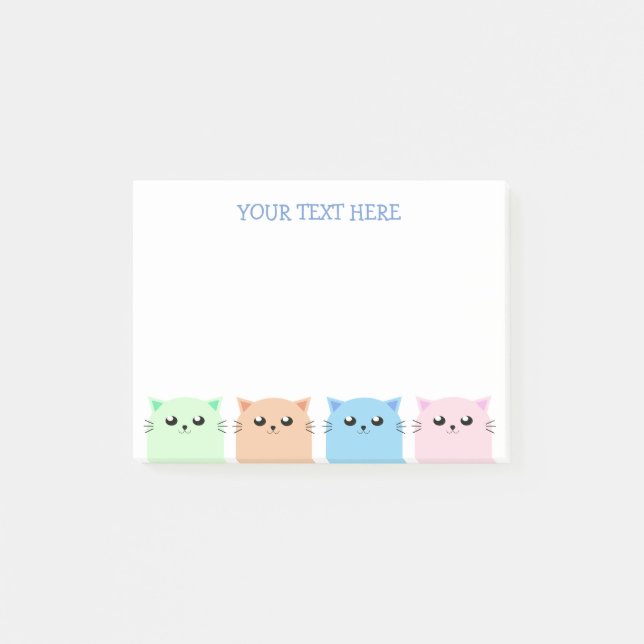 Cute Personalised Cat Lovers Post-it Notes (Front)