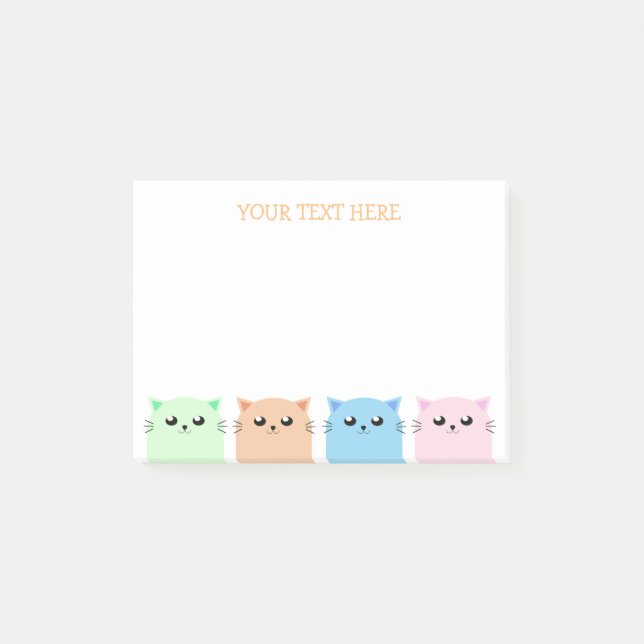 Cute Personalised Cat Lovers Post-it Notes (Front)