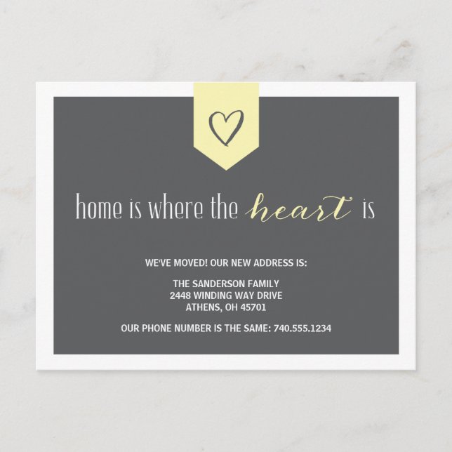 Cute Personalised Change of Address Announcement Postcard (Front)