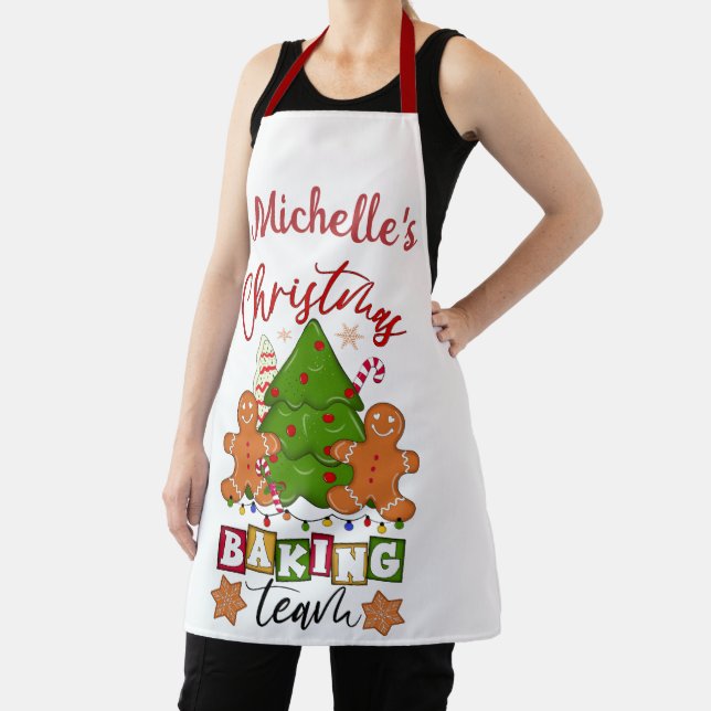 Cute Personalised Christmas Baking Team Apron (Insitu)