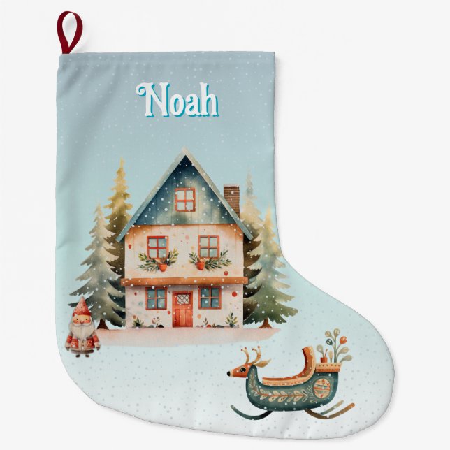cute personalised christmas stocking (Front)