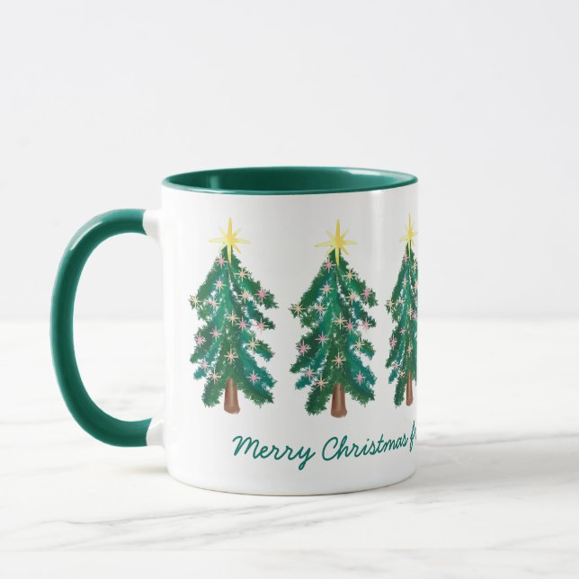 Cute Personalised Christmas Tree Mug (Left)