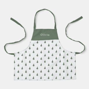 Cute Personalised Christmas Trees Pattern Apron