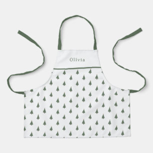 Cute Personalised Christmas Trees Pattern Apron
