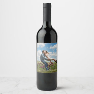 Cute Personalised Couple Photo Wine Label