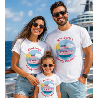 Cute Personalised Cruise Ship Family Trip Design T-Shirt