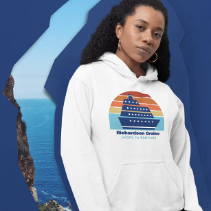Cute Personalised Cruise Ship Family Trip Sunset Hoodie