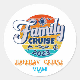 Cute Personalised Cruise Ship Family Trip Sunset T Classic Round Sticker