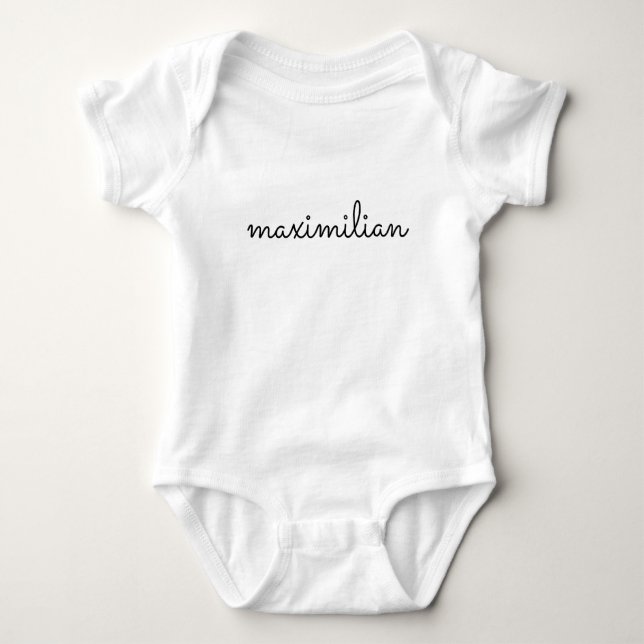 Cute personalised custom handwriting script name  baby bodysuit (Front)