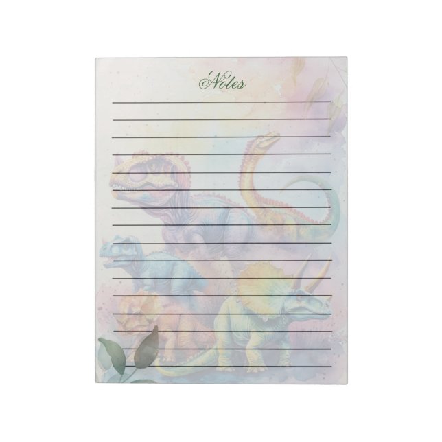 Cute Personalised Dino Notepad (Rotated)