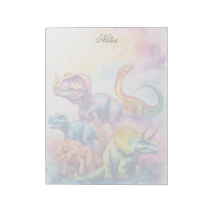 Cute Personalised Dino Notepad