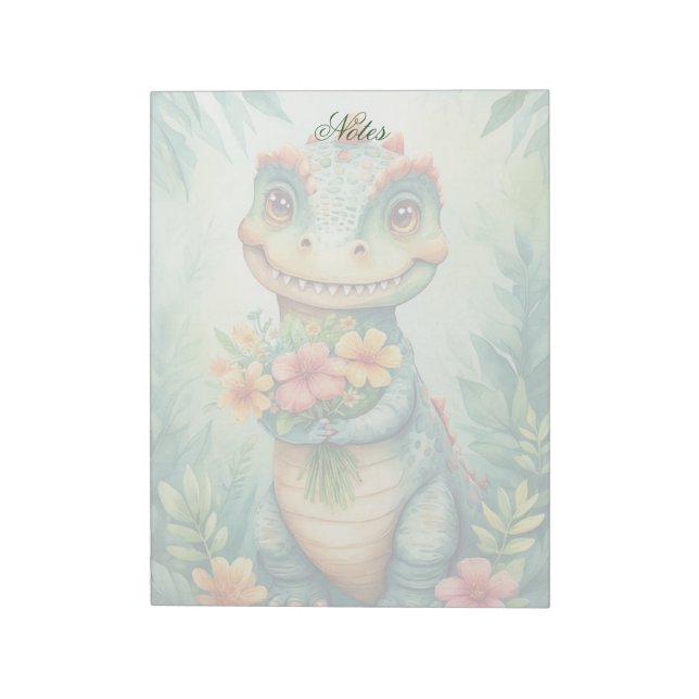 Cute Personalised Dino Notepad (Rotated)