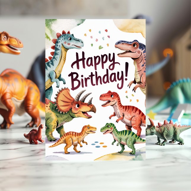 Cute Personalised Dinosaur Birthday  Card (Creator Uploaded)